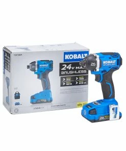 Kobalt Impact Drivers 24-volt Max Variable Speed Brushless Cordless Impact Driver (1-Battery Included) -Household Tools Shop 45231353