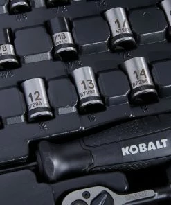 Kobalt Mechanics Tool Sets Universal 115-Piece Standard (SAE) and Metric Combination Matte Mechanics Tool Set (1/4-in; 3/8-in) -Household Tools Shop 45373711