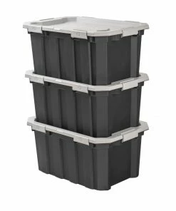 Kobalt Plastic Storage Totes X-large 24-Gallon (96-Quart) Grey Tote Latching Lid -Household Tools Shop 46358968 scaled