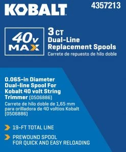 Kobalt String Trimmer Line 19-ft Spool 0.065-in 40V Spooled Trimmer Line -Household Tools Shop 46556763